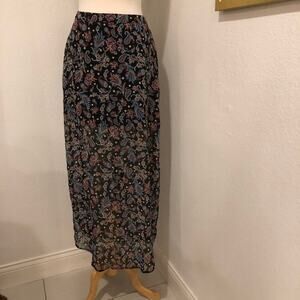 Lush Sheer Floral & Paisley Maxi Skirt